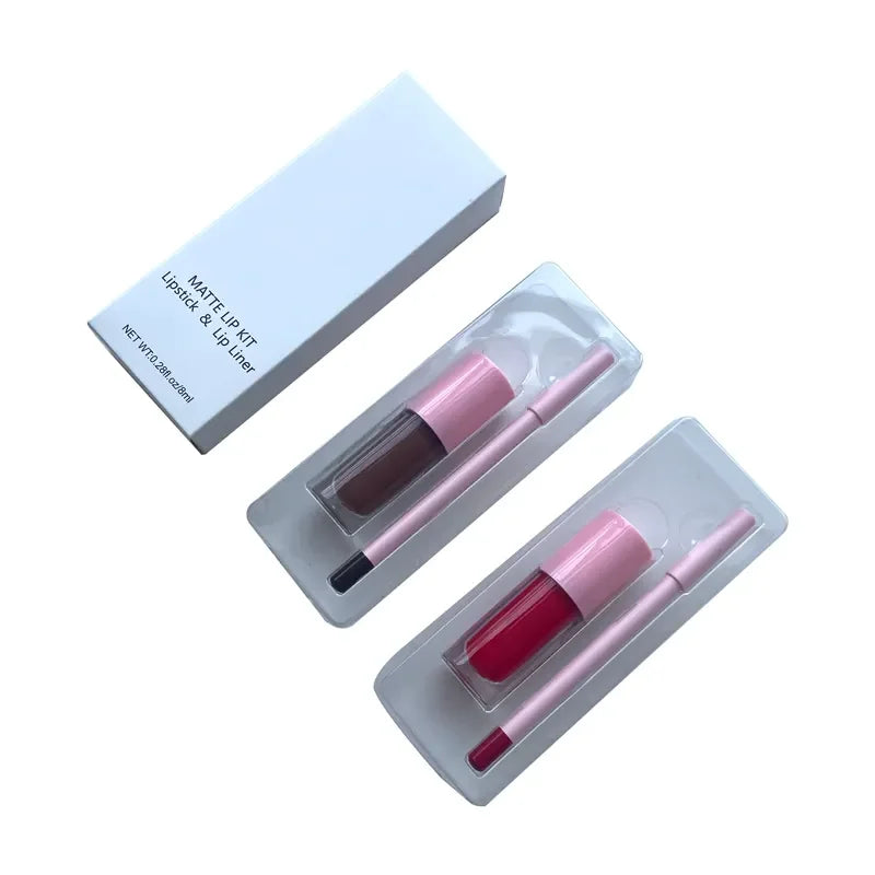 Wholesale Low Moq High Pigmented Waterproof Vegan Private Label Lipliner and Lipstick Kit
