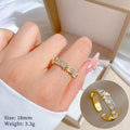 Fashion 18K Gold Plated Cross Filled Zircon Wedding Ring for Women Girls Luxury Engagement Adjustable Rings Jewelry