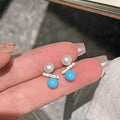 White Freshwater Pearl Stud Earrings AAAA Grade Rhodium Plated Luxury Jewelry for Wedding & Bridal Gifts