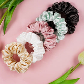 Clearance 3.5CM Polyester Silk Stain Scrunchies With Elastic Hair Band Hair Ties Women's Hair Accessories