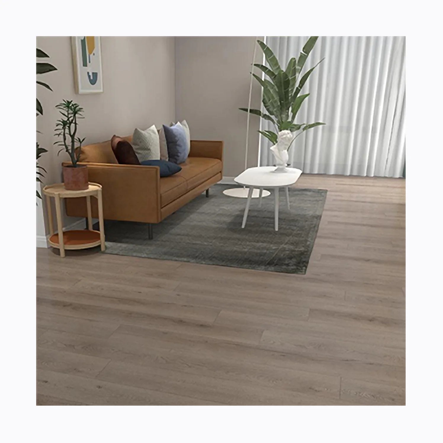 Anti-slip Uniclick 5mm SPC Waterproof Plastic Vinyl Flooring Wood Grain Style for Hotel