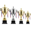2025 World Popular Plastic Base Crown Trophy Cup Large Size Metal Trophy Award Sport Gold Soccer Trophy Can Add Accessory