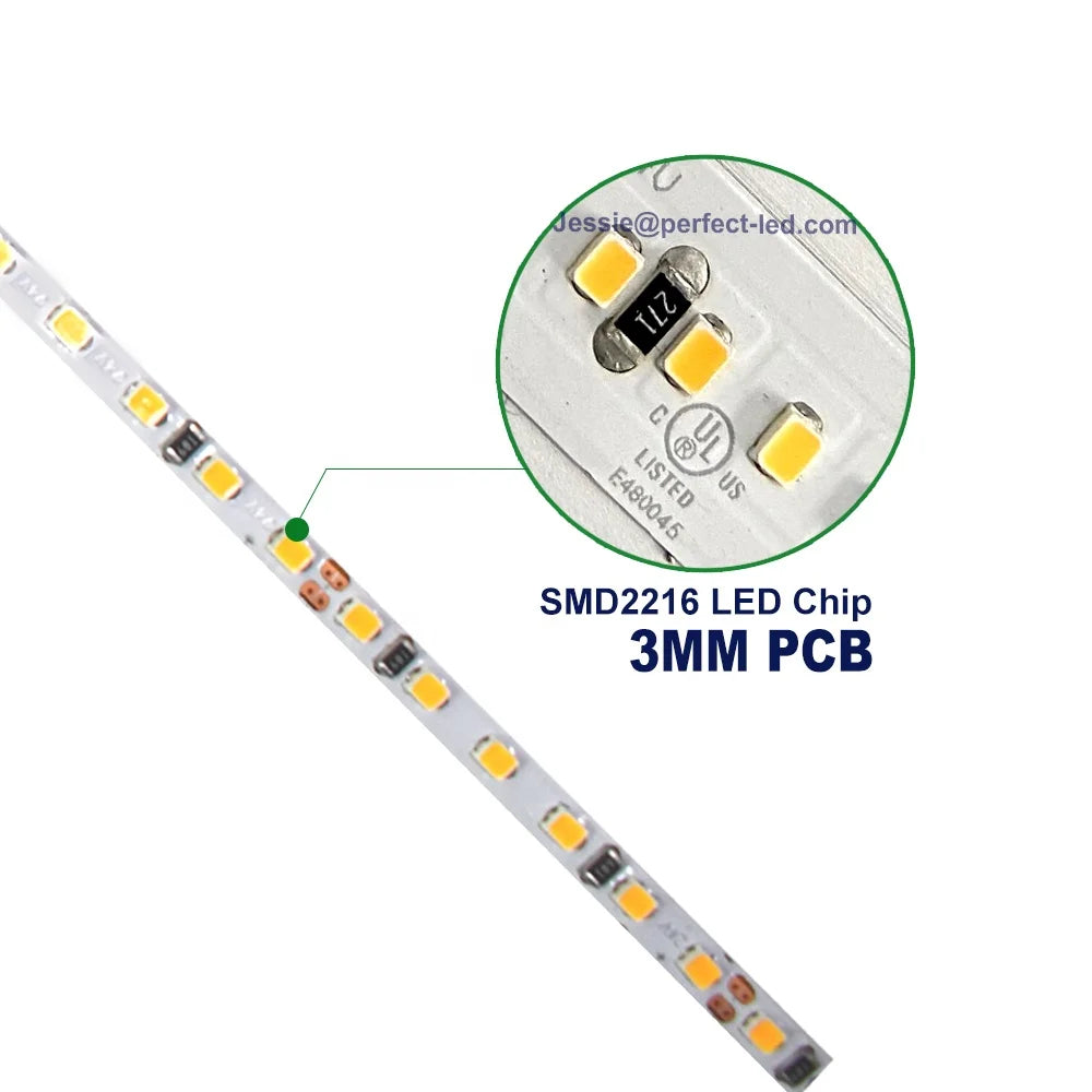 Slim Mini 3/4mm Wide 2216 180LED/M LED Strip with High CRI and UL