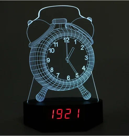 Smart Digital Big Clock 3d Illusion Lamp Personalized Acrylic Led Night Light Touch Remote Switch Clock 3d Light for Home Decor