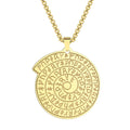 BASQUESUN Stainless Steel Chain Jewelry  Futhark Runes Pendant  Viking Compass Stainless Steel Pendant