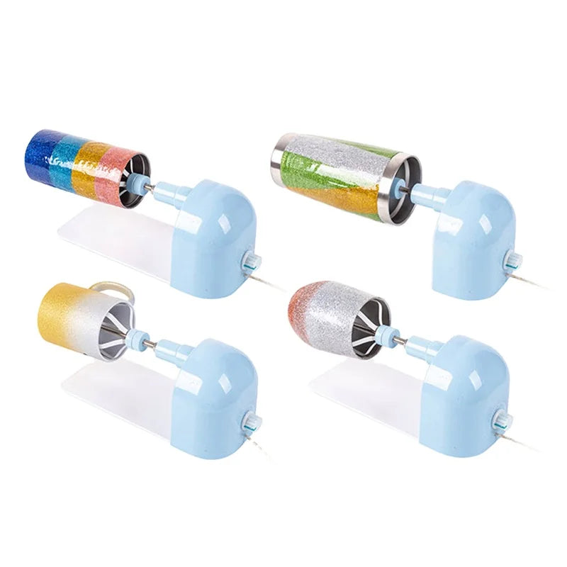 PYD Life Newest RTS Blue USB Line DIY Craft Tumbler Press Cup Turner Cup Spinner Multi DIY Machine for Craft Glitter Tumbler Cup