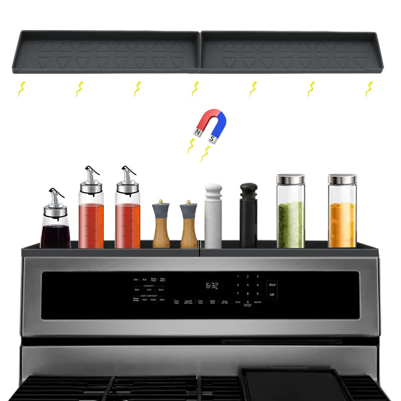 Silicone Factory Outlet Kitchen Spice Storage Shelf for Stove Top Magnetic Shelf Over the Stove Stainless Steel