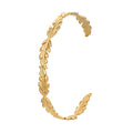 Neulry Fashion Leaf Design Bangle for Women Girls Stainless Steel Gold  and Silver Plated Female Open Cuff Bangle Bracelet