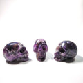Huiying Amazing 2 Inch Carved Natural Amethyst Crystal Healing Stone Skulls Head Ornament for Decoration Crafts