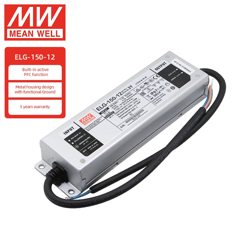 Mean Well ELG-150-12A-3Y 12V 150W LED Driver 150W 12V 12.5 Power Supply Meanwell