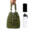 Fashion Cell Phone Crossbody Bag Quilted Nylon Women Bucket Bags Puffer Water Bottle Bag