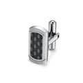 Alin Customized Classic Carbon Fiber Stones Setting  Gold 316L Stainless Steel Cufflinks Findings  for Men