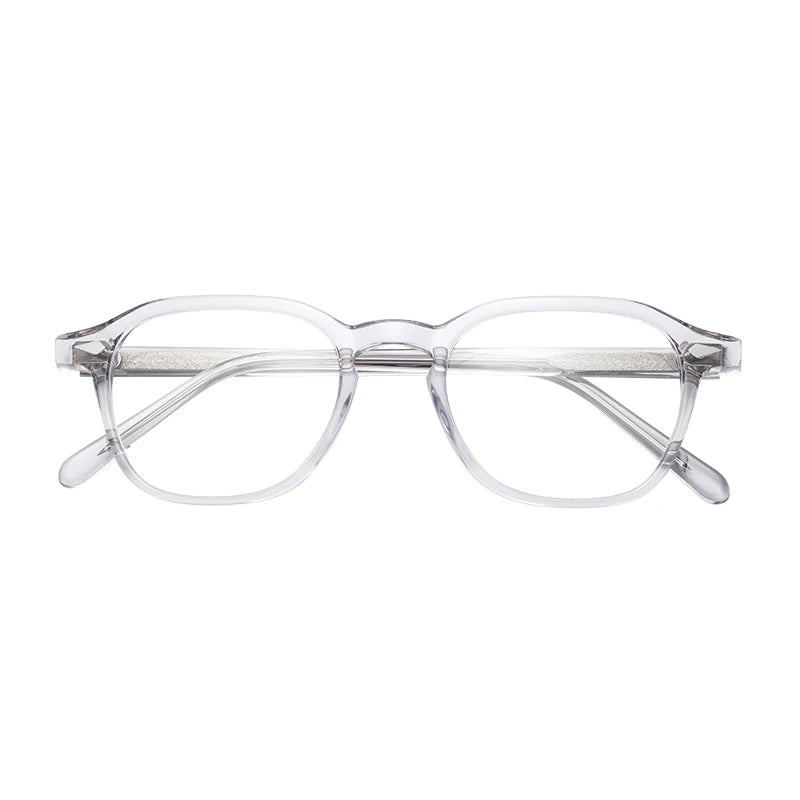 Men's Women's Transparent Computer Brand Design Eyeglasses Vintage Clear Acetate Frame Oval Style Diamond Face Shape Match