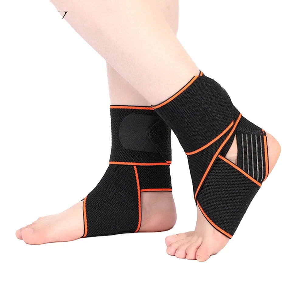 Fashion Fitness Bandage Wrap Sports Ankle Brace Anti Sprain Silicone Anti Slip Elastic Pressurizing Bandage