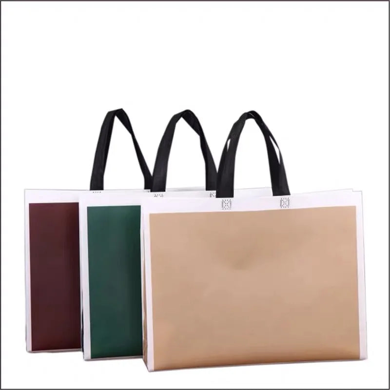 Customized Reusable Tote Shopping Bag Recycled Eco Non Woven Bag with logo Fabric Packing Bag with Handle