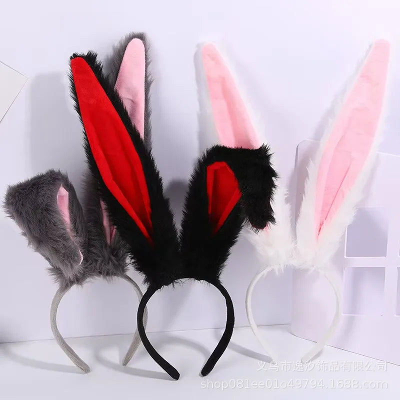 Wholesale New Cute Plush Rabbit Ears Cosplay Headwear Lolita Hair Accessories Lo Niang KC Beast Ear Headband for Adults