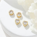 Wholesale Clear Heart Round Cubic Zircon Spacer Bead Brass 14K Gold Plated Bead Charms Jewelry Making Accessories