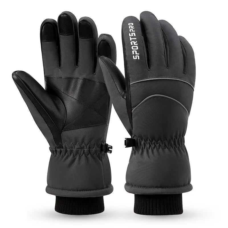 Men Cold Weather Thermal Insulate Touchscreen Plush Lining Cycling Snowboarding Winter Ski Gloves