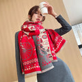 2025 New Women's Carriage Style Warm Shawl/Scarf Dual Purpose for Autumn/Winter Versatile for Student's Cold Weather