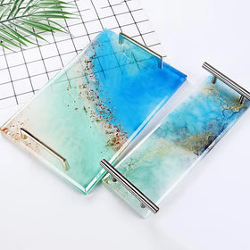 YS Large Rectangle Tray UV Resin Mold Crystal Epoxy Silicone for DIY Fruit Disc Tea Plate Tabletop Coaster Making Molds Tools