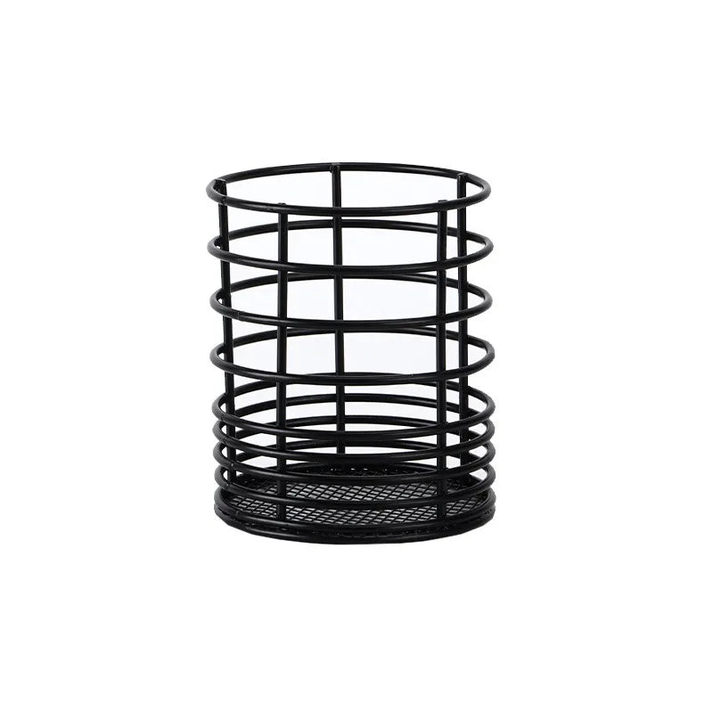 Simple Fashion Mesh Storage Rack with Wire Process Pen Box for Organizing Office Supplies Stationery Tools on Desk or Drawer