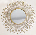 80cm Novel Design Modern Large Decorative Wall Mirrors Metal Art  Indoor Decor Gold Metal Frame Big Wall Mirrors for Living Room