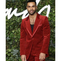 Red Velvet Smoking Jackets Blazer Pants 2 Pieces Set Designer Grooms Coats Customized Casual Men Prom Suits Wedding Tuxedos