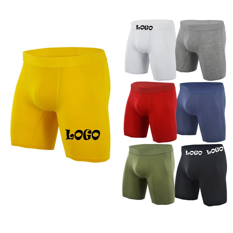 ODM Custom Logo Printed Cotton Spandex Men's Boxer Briefs Hombre Boxershorts Breathable Boxer Briefs Men Underwear for Men