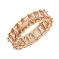LOZRUNVE Luxury Statement s925 Silver Big Baguette CZ Stone Color Band Ring