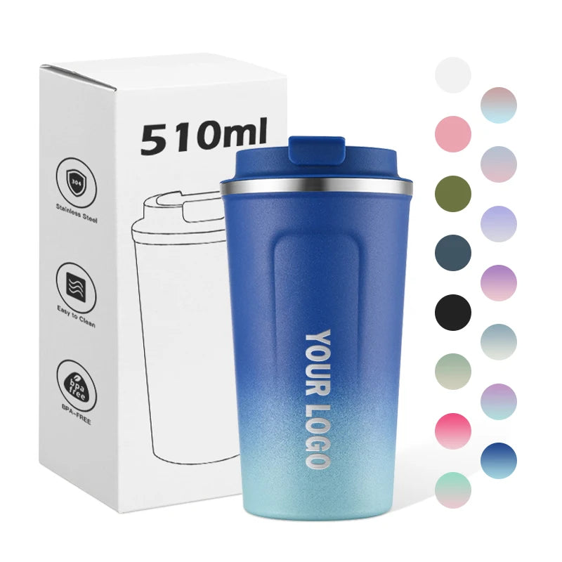 380ml 510ml Eco-friendly Double Walled Stainless Steel Travel Coffee Mug Vacuum Insulated Reusable Coffee Tumbler Cup