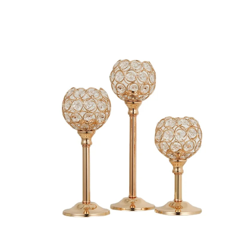 European Gold Candlestick Crystal Candlestick Wedding Ornaments Crystal Crafts