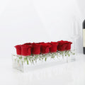 New Design Rectangular LED Lights Clear Acrylic Flower Vase for Weddings Home Decor Display Rack Flower Box Custom Acrylic Box