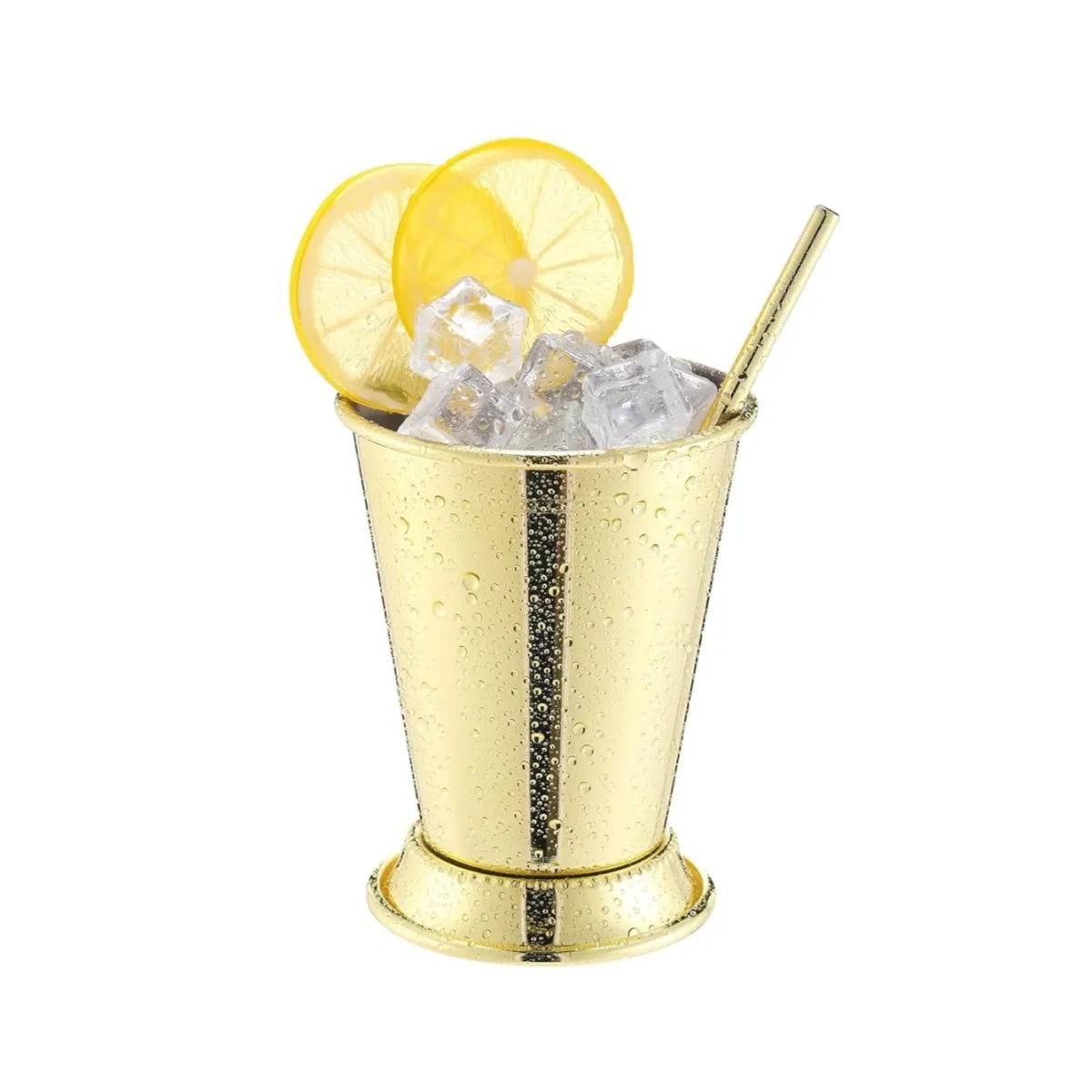 12 oz Stainless Steel Drinking Metal Cocktail Glasses Beaded Mint Cup for Horse Racing Derby Party Supplies