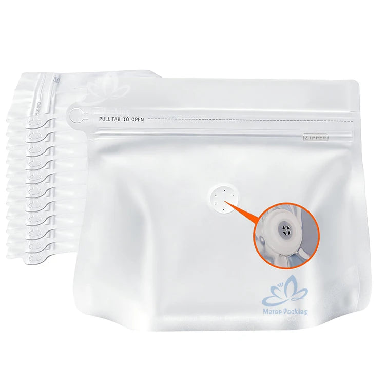 Wholesale Aluminum Foil Stand up Pouch Customized Coffee Bags With Valve and Leak Proof Zipper for Coffee Bean Tea Packaging