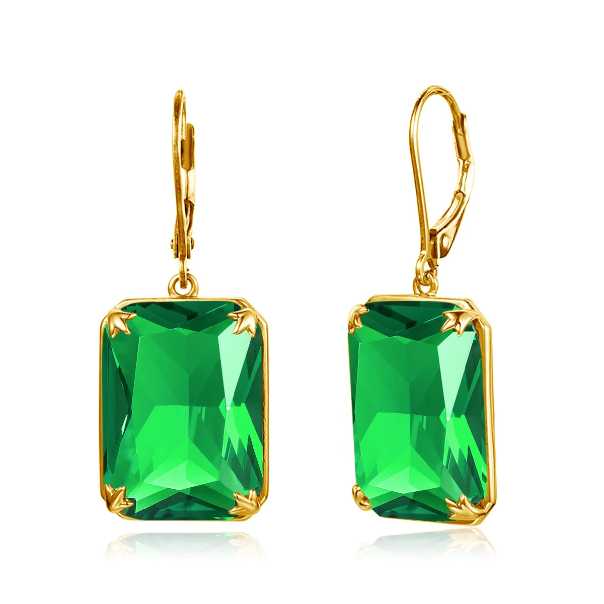 Wholesale Pure 925 Sterling Silver Gemstone Long Jewelry Women Peridot Earrings 18k Gold Hoop
