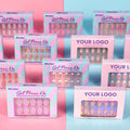BTArtbox 30pcs Custom Logo Stick on Nails Press Wholesale Custom Fake Artificial Nails Soft Gel X 3D French Tip Press on Nails