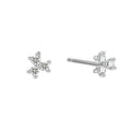 Simple Tiny Stud 925 Sterling Silver Flower CZ Small Geometric Earrings Set for Women Girl Fine Jewelry Wholesale Bulk