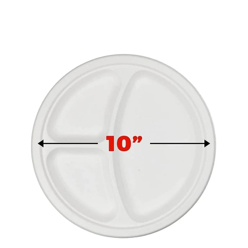 Customize Disposable Food Plates Sugarcane Bagasse  Compostable Biodegradable Eco Friendly Plate Microwave Biodegradable Plate