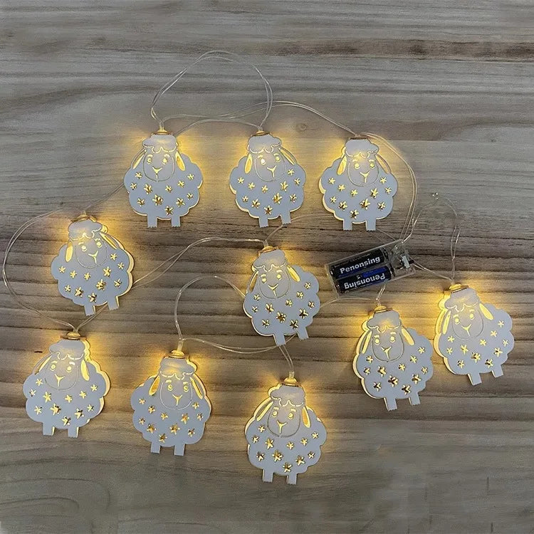 The Muslim Festival of Eid Al-Adha Lamb Light String Break Fast Festive Atmosphere Decorated LED Lights for Eid Mubarak XJ0505-A