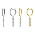 FUAMAY Fantasy Gold Plated Bohemian 27mm Long Dangle Pear Shape Drop Earrings with Zircon for Women