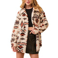 Hot Selling Vintage Aztec Fleece Shacket Jacket Button Down Long Sleeve