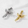 Hip Hop Cupid Angel Wing Pendant 25mm Small Gold Silver Stainless Steel Revenge Angel Gun Necklace Charm