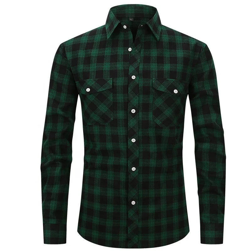 Wholesale Factory Chest Pockets Manufacturer Support FR Plaid Fire Retardant Welder Work Shirt
