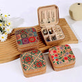 Wholesale Jewelry Packaging Retro Pastoral Style Mini Portable Leather Jewelry Storage Box for Girl Gift Travel Jewellery Box
