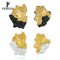 Trend Irregular Stud Earrings for Women 925 Sterling Silver Fashion Two Tone Earring Custom Designer Fine Jewelry Wholesale