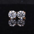 Starsgem Fashion Jewelry 4.5mm Diamond Cut  Moissanite 10K Soild Rose Gold Stud Earrings