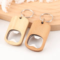 Custom Logo Eco-Friendly Stainless Steel Wooden Beer Bottle Opener with Keychain Combo
