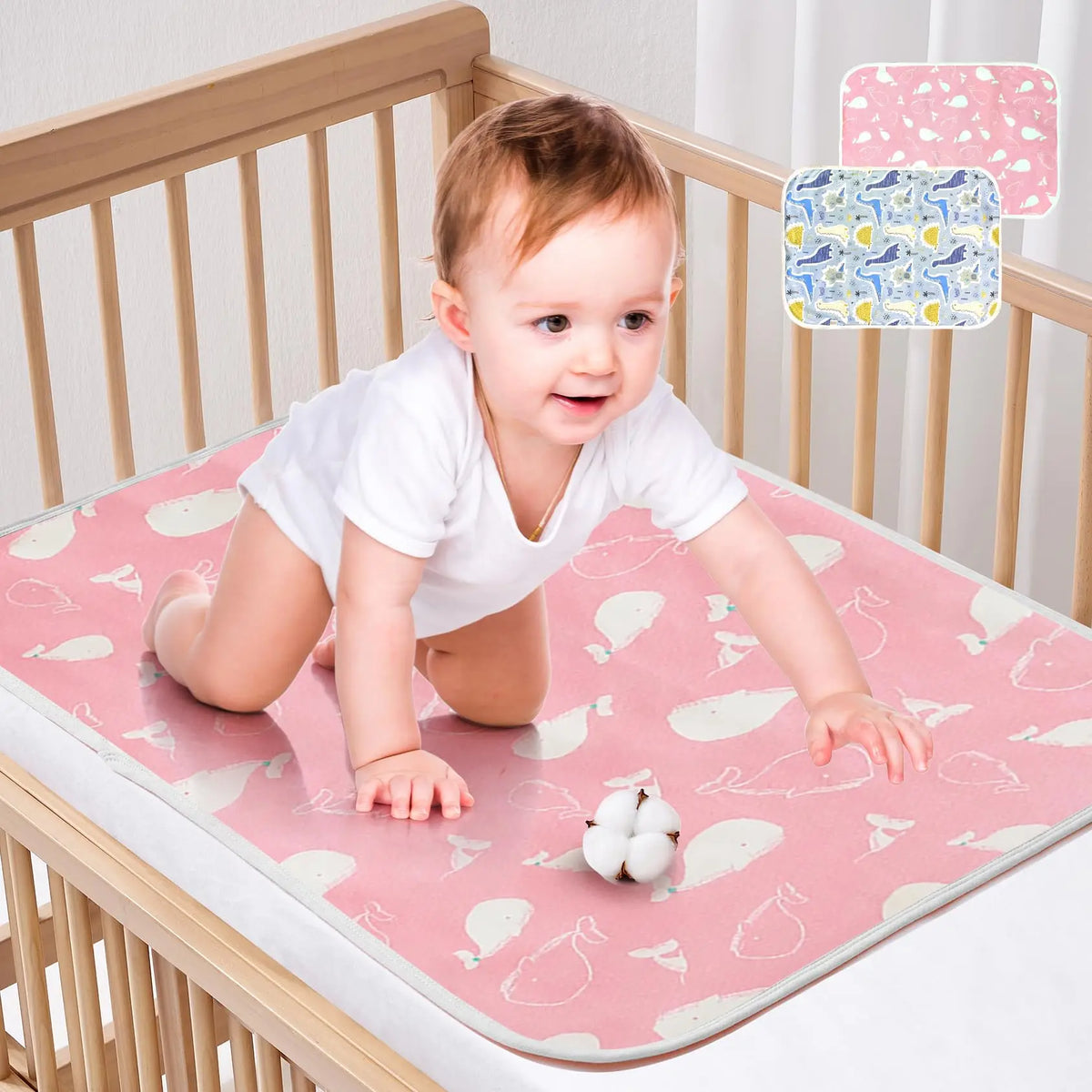 50 * 70cm Breathable Washable Foldable Baby Diaper Pad Cotton Cartoon Waterproof Aunt Mat Cross Border Pet Mat for 1-3 Years Old