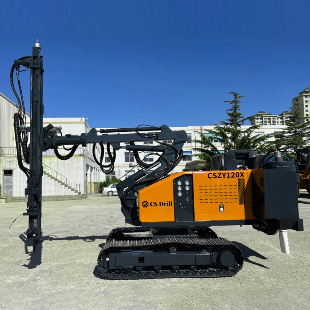 CSZY120/120X Crawler-Type Hydraulic Diesel Drilling Rig with Gearbox Engine 50mm Drilling Diameter 12m Depth for Blasting Mining