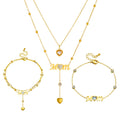 Wholesale 18K Gold Plated 316L Stainless Steel Trendy Fashion Chain Pendant Jewelry Designs Mom Necklace Bracelet Set Parties